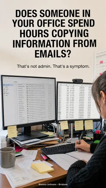 Office process involving information copied from email